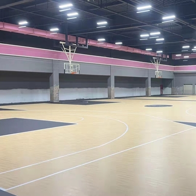 Shock Absorption SPU Wooden Texture Basketball Court Surfaces for Indoor Outdoor
