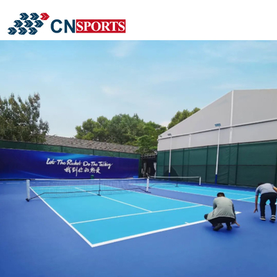 Blue Green Silicon Polyurethane Tennis Rubber Flooring UV Resistant