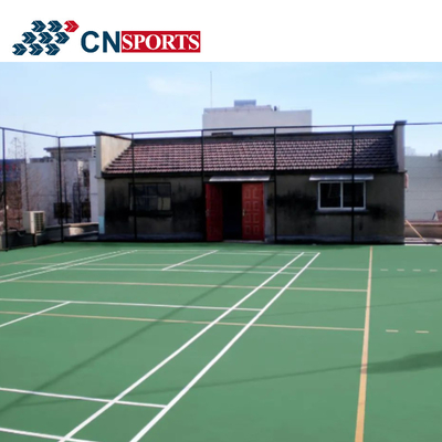 Blue Green Silicon Polyurethane Tennis Rubber Flooring UV Resistant