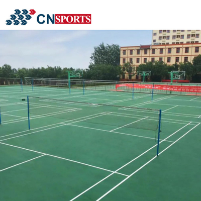 Blue Green Silicon Polyurethane Tennis Rubber Flooring UV Resistant
