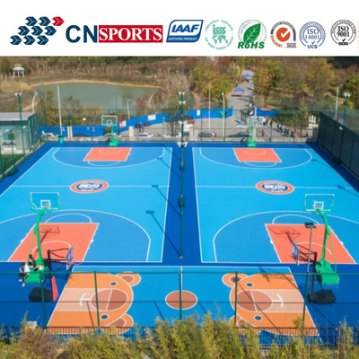 Outdoor High Sporting Performance Basketball Courts SPU Flooring With Iaaf
