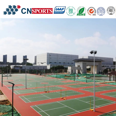 ITF Resilient Tennis Court Flooring With Buffering Cushion Layer And Acrylic Topcoat Layer