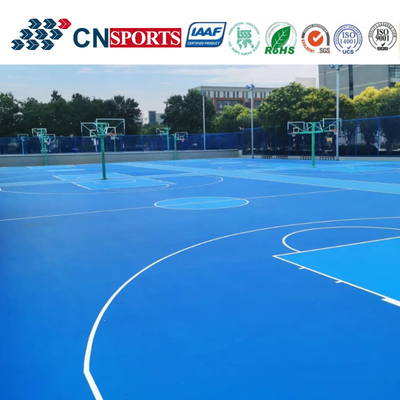 Anti Slip Elastic SPU Flooring Blue Outdoor Basketball Court Flooring