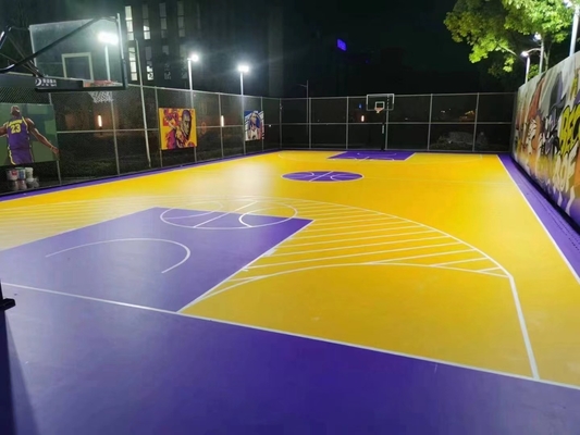 Outdoor Sports Court Rubber Badminton Basketball court SPU Sports Flooring