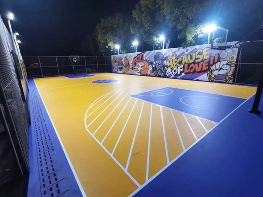 Outdoor Sports Court Rubber Badminton Basketball court SPU Sports Flooring