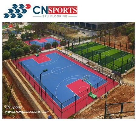 Blue Backyard Multi Sport Court Anti Slip UV Resistant