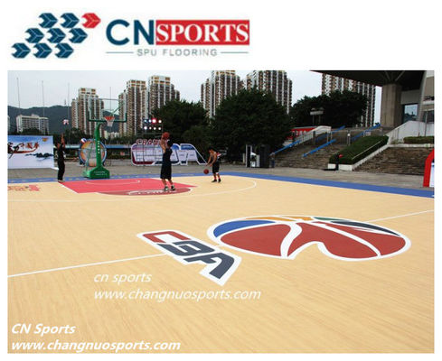Dark Blue Crystal Wood Basketball Flooring Wear Resisting