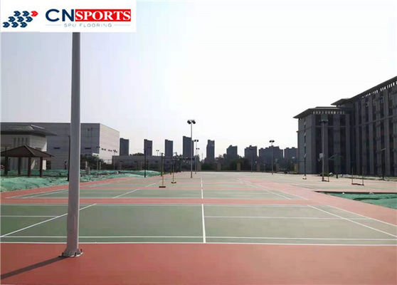Buffering 1.12MPa Tennis Court Flooring Silicon Polyurethane