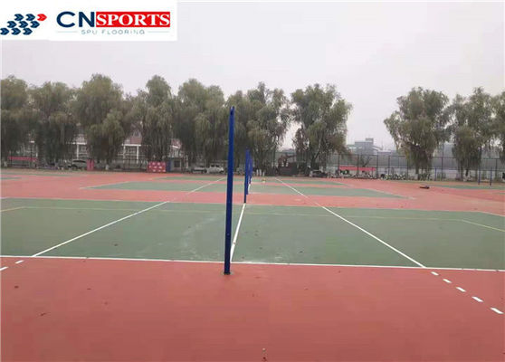 Buffering 1.12MPa Tennis Court Flooring Silicon Polyurethane