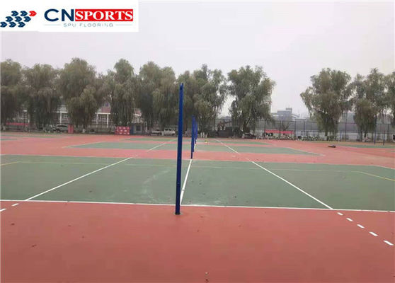 Buffering 1.12MPa Tennis Court Flooring Silicon Polyurethane