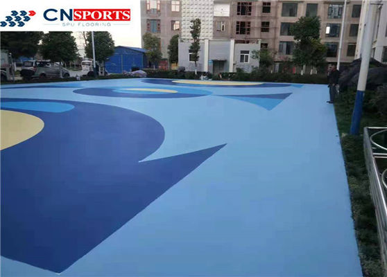 All Weather SPU Flooring , Waterproof Synthetic Basketball Court Flooring