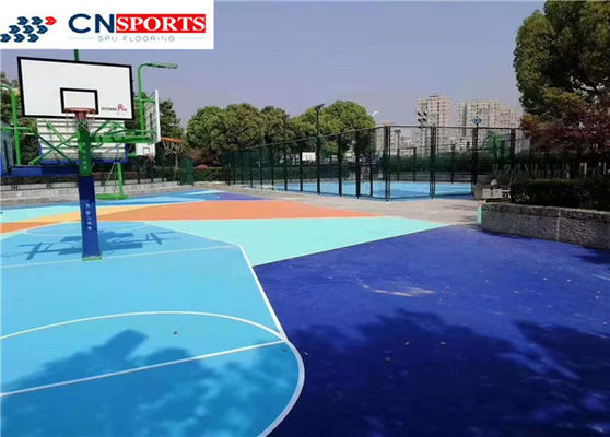 8mm Painting SPU Flooring All Weather Outdoor Synthetic Basketball Court