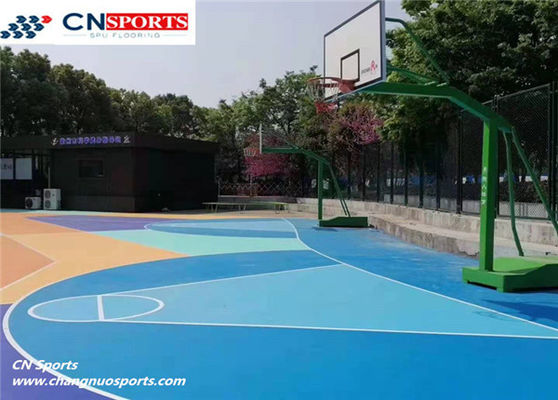 8mm Painting SPU Flooring All Weather Outdoor Synthetic Basketball Court