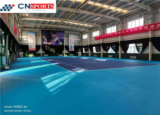 Blue SPU Flooring , 2.3mm Indoor Basketball Court Flooring