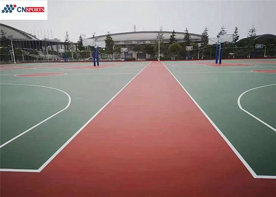 Acrylic Green Basketball Court Surfaces Outdoor Waterproof