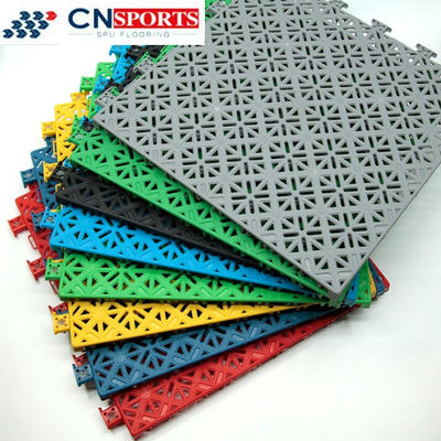 Self Drainage Modular Rubber Tiles PP Interlocking Sports Flooring