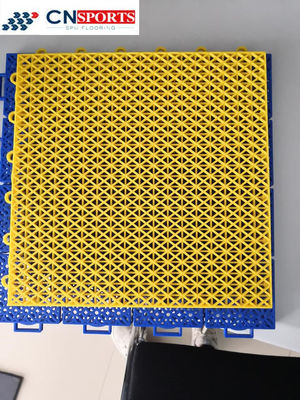 Self Drainage Modular Rubber Tiles PP Interlocking Sports Flooring