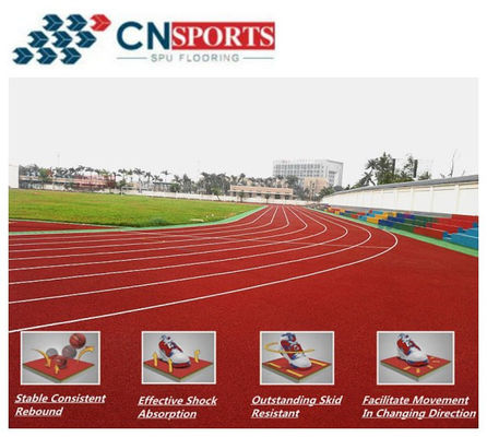Red Synthetic Rubber Running Track